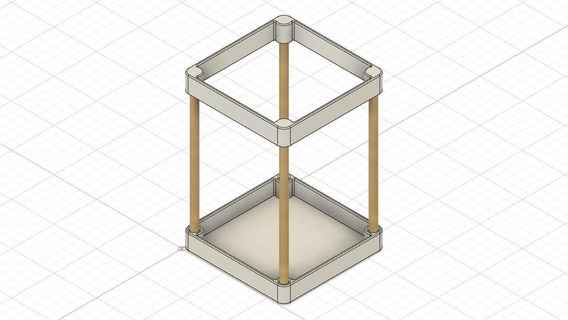 d4stand 60mm x - 1 cell upper lower parts Tools stl step tool storage stand bamboo skewers 3d print model - Mito3D