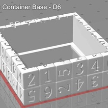 d6 themed bases dice containers display case miniatures terrain 3d print model - Mito3D