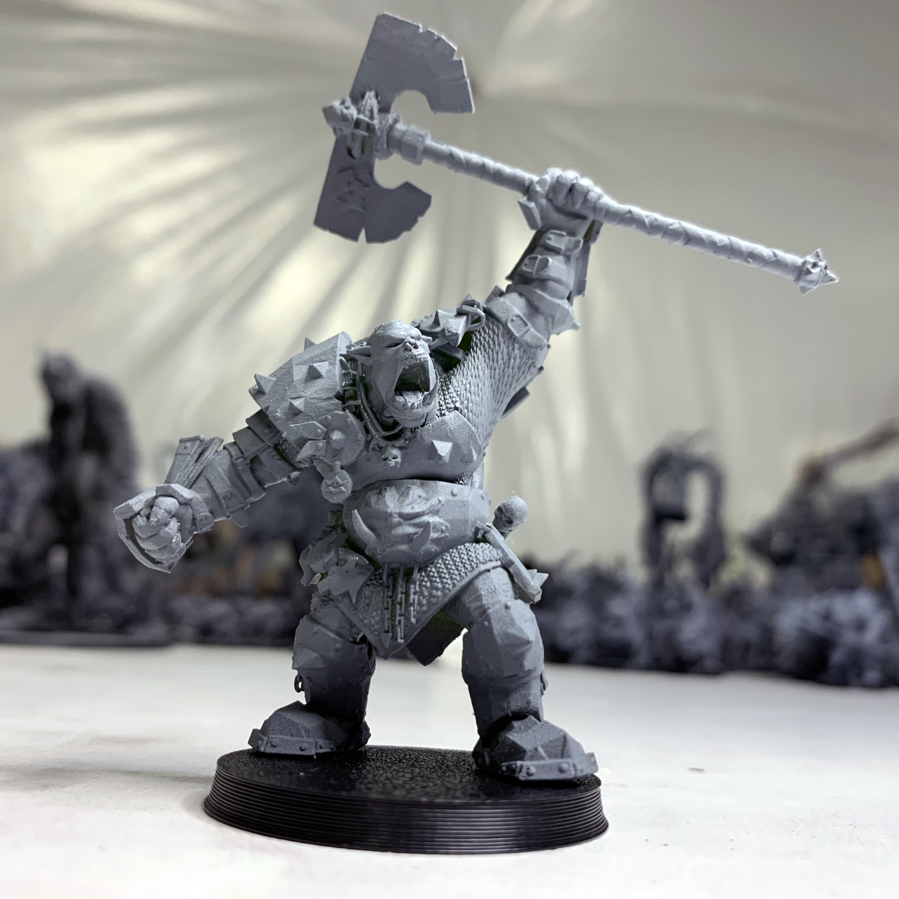 da' true git 28mm general warboss lord resin sla greenskins ork orc orcs orks warhammer fantasy 3D print model - Mito3D
