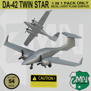 da-42 twin star v1 diamond da42 propller passenger aircraft military plane airplane jet 1 200 resin sla fdm e110 e111 zmanora 3d print model - Mito3D