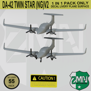 da-42 twin star v2 ng diamond da42 propller passenger aircraft military plane airplane jet 1 200 resin sla fdm e110 e111 zmanora 3d print model - Mito3D