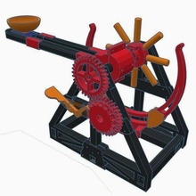 vinci inspirado catapulta remezclar escritorio juguete asedio juguetes 3d_printing 3d print model - Mito3D