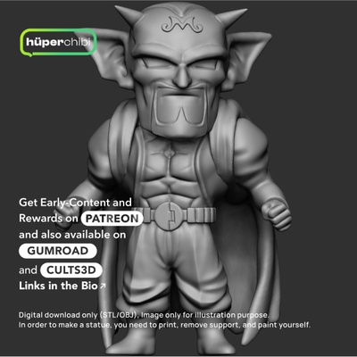 dabura jogos dragão bola z demônio rei vilão açao figura 3d impressão ventilador arte colecionáveis anime personagem huper3d 3d print model - Mito3D