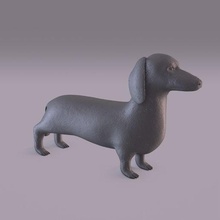 dachshund cão animal doméstico arte brinquedo interior decoração estátua estatueta caça 3d print model - Mito3D