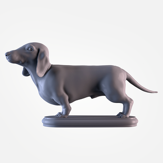 bassotto arte cani animale animali statua scultura arredamento decorazione 3d print model - Mito3D