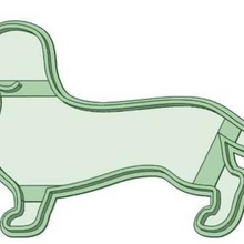 dachshund 2 cookie cutter dog sausage 3d print model - Mito3D