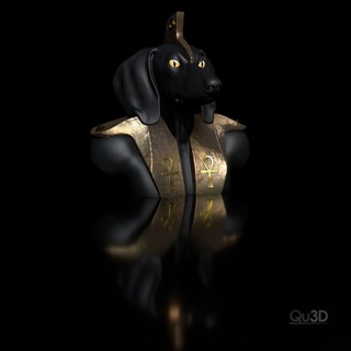teckel anubis 3d impression fichier chien Dieu ancien Egypte buste statue qu3d 3d print model - Mito3D
