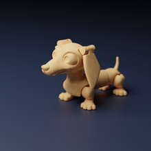 teckel chien articulé flexi art chaud jouet animal 3d print model - Mito3D