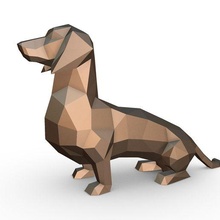 daksund şekil oturma Şirin köpek Sanat hediye Yazdır düşük poli 3dprint hayvan dekor heykelcik iç tasarım minyatürler heykel oyuncak 3d print model - Mito3D