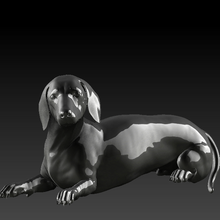 dachshund hd art gift decoration paint female dog animal figurine 3d print model - Mito3D