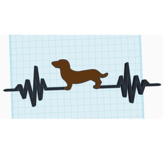 dachshund heartbeat wall art dog love wiener pets 3d print model - Mito3D
