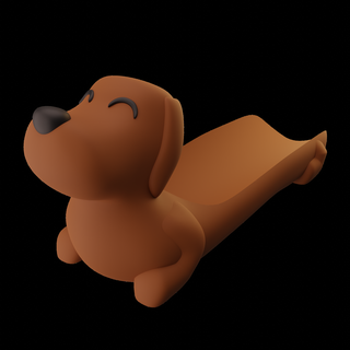 dachshund quente cão cheio transportadora gadget completo linguiça 3d print model - Mito3D
