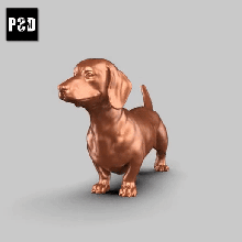 dachshund pose 01 arte cão animal brinquedo estatuetas 3d print model - Mito3D