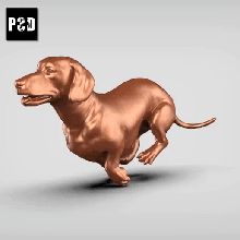bassotto posa 03 arte cane animale giocattolo domestico figurine 3d print model - Mito3D