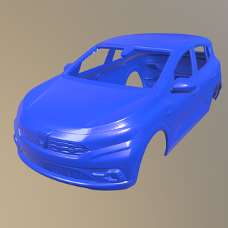 dacia sandero 2021 printable car body Game slot 1-10 separate parts scalextric tamiya rc miniz crawler kyosho axial traxxas micro 3d print model - Mito3D