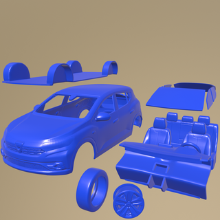 dacia sandero 2021 printable car separate parts Game body slot 1-10 scalextric tamiya rc miniz crawler kyosho axial traxxas micro 3d print model - Mito3D