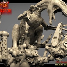 dacotaraptor against liberator art sculptures statuette cyber rex dinosaurs 3d print model - Mito3D