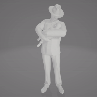 baba bebek takım elbise adam kucaklamak heykel minyatür heykelcik diyorama model tren Sıcak tekerlekler reçine sla Bedava 3d print model - Mito3D