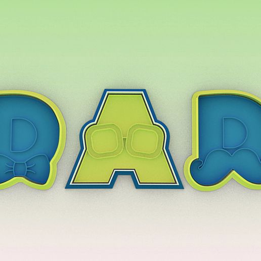 dad cookie cutters - 3D print model - Mito3D