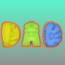 dad cookie cutters - 3d print model - Mito3D