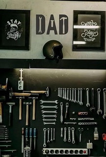 Papai parede arte 3d presente pai ferramenta metal garagem decoração homem caverna chave inglesa parafuso martelo legal único 3d print model - Mito3D