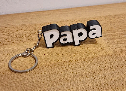 daddy keychain key ring first name personalized 3d print model - Mito3D
