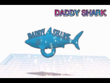 daddy shark keychain keychain daddy gift daddy shark keychain shark shark keychain daddys gift  3d print model - Mito3D