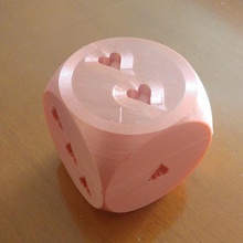 dado corazones dados juego corazon de ranurar los corazón juguetes 3d print model - Mito3D