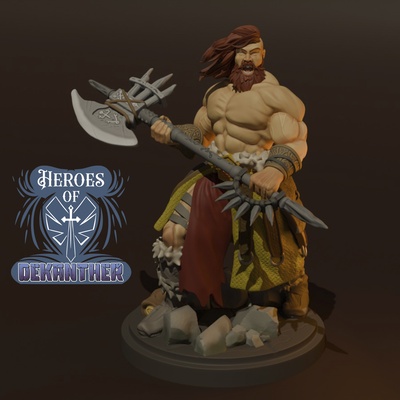 daemaskan version 01 game barbarian warrior fantasy dungeons dragons figther dnd 3d print model - Mito3D