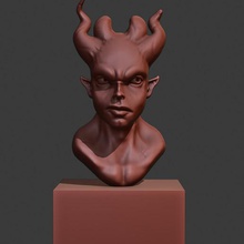 daemon boy art logo link showpiece cc chain demon deamon demonic warrior fighter miniature wargames wargaming tabletop boardgames dungeon & dragons role playing roleplaying charecter 3d print model - Mito3D