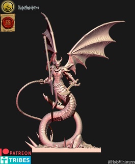 daemons lust demon prince Game spear sword wargaming character lord pink snake purple daemon 9thage rapture succubi the9thage daemonette 3d print model - Mito3D