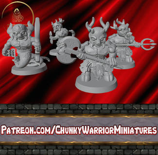 daemons warband part 01 demons barbarians demon barbarian tabletop gaming wargaming miniature miniatures figurines dnd 3d print model - Mito3D