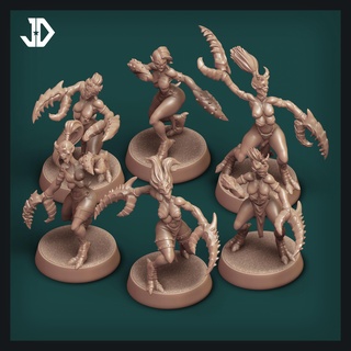 demone 6 pacco daemonettes demoni dadomo miniature rpg dnd giochi guerra tavolo 3d print model - Mito3D