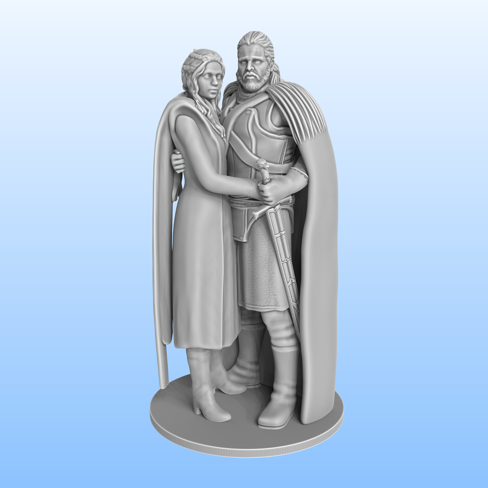 Daenerys jon kar oyun tahtlar Aşk romantik epik beceriksiz ejderhalar özçekimler 3d selfi3d 3D print model - Mito3D