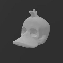 daffy canard crâne art disney bande dessinée imprimable impression domos3d 3d print model - Mito3D