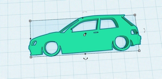 Daihatsu charade 3 door g200 silhouette porte clés voiture 3d print model - Mito3D