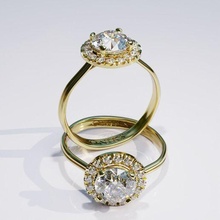 daimond ring 3d print model jewelry gold jewel jewellery earing modeling printing 3d print model - Mito3D