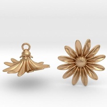 daisies earrings jewelry 3d print model - Mito3D