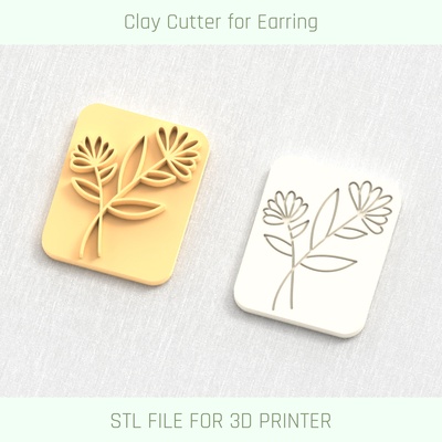 daisies flower clay stamp ceramic texture stl earring polymer cutter tool jewellry mini cutters mirco stamps embossing 3d print model - Mito3D