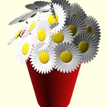 papatyalar sanat çiçekler openscad 3d print model - Mito3D