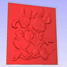 daisy minnie various disney 3d stl relief bas 3d print model - Mito3D