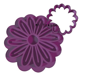 daisy cutter marker margarita cutting stamp cookie clay polymers ceramics cookies 3d print model - Mito3D