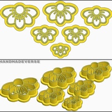margarida flor estampagem polímero argila cortador joalheria cortadores gravar relevo carimbo Projeto 3d print model - Mito3D