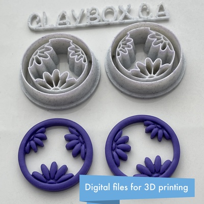 daisy hoop cutter - eleven sizes art polymer clay earring cutters tools 3d print model - Mito3D