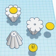 daisy knob home furniture flower decoration 3d print model - Mito3D