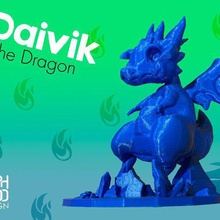 daivik dragon game winged lizard figure fantasy dungeons dragons cute dinosaur animals 3d print model - Mito3D