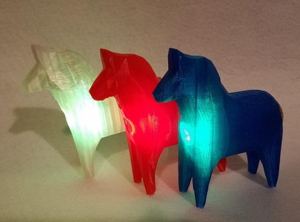 dala horse rechargeable led cork dalahast dalecarlian sweden swedish sculptures 3d print model - Mito3D