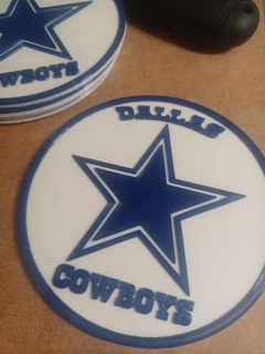 Dallas cow boys Coaster 10cm 4 pouce diamètre Texas boy Football américain logo verre boisson protecteur 3d print model - Mito3D