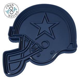 dallas cowboys helmet - nfl cookie cutter fondant polymer clay play offs football la rams san francisco 49ers pastry baking birthday icing 3d print model - Mito3D