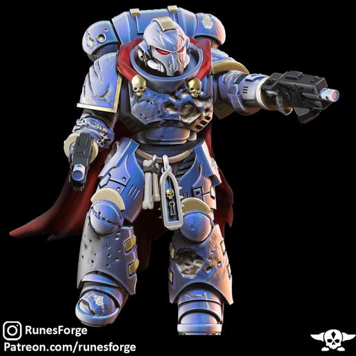 danneggiato spazio guardia costruttore kit 40k warhammer marino primaris kitbash modello bit 3D print model - Mito3D